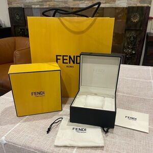 Brand new Fendi box and bag from a watch that was purchased.